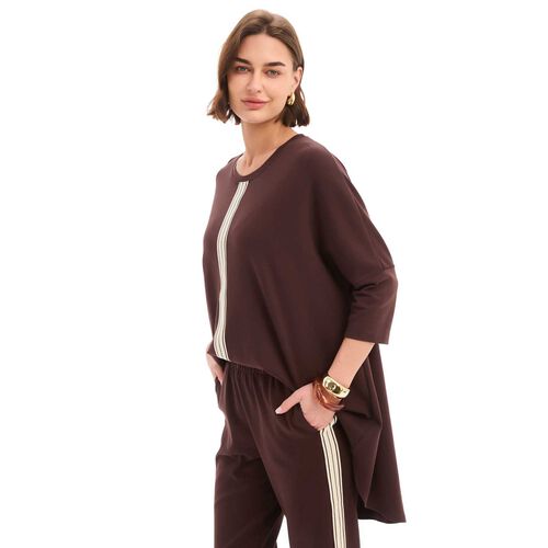 TIRELLI Stripe Front 3/4 Sleeve Tee
